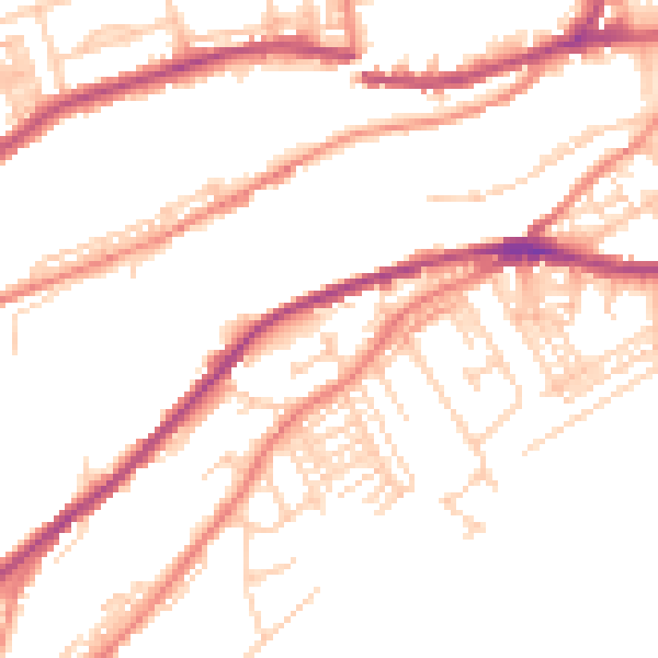 Daytime road noise heatmap for HD4 5BY
