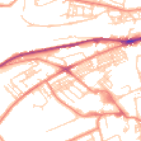 Daytime road noise heatmap for HD4 5DA