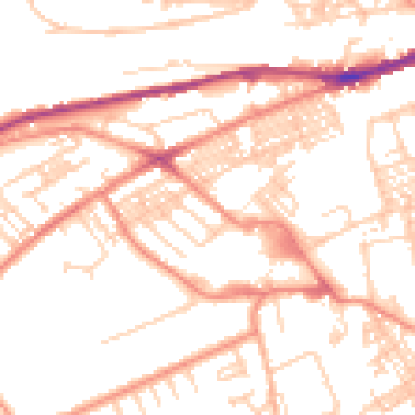 Daytime road noise heatmap for HD4 5DB