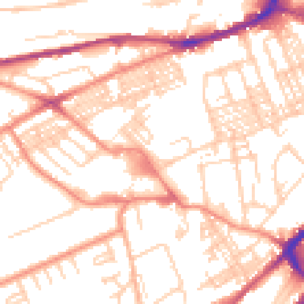 Daytime road noise heatmap for HD4 5DE