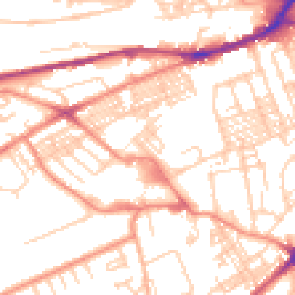 Daytime road noise heatmap for HD4 5DF