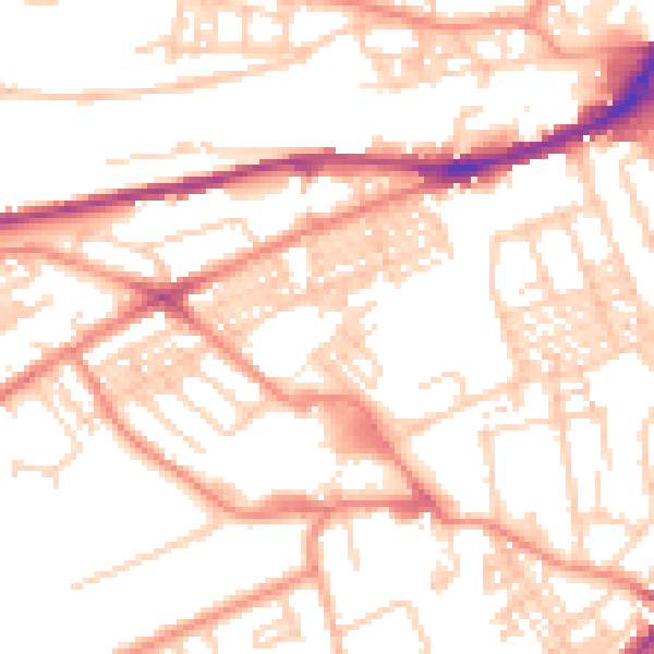 Daytime road noise heatmap for HD4 5DH
