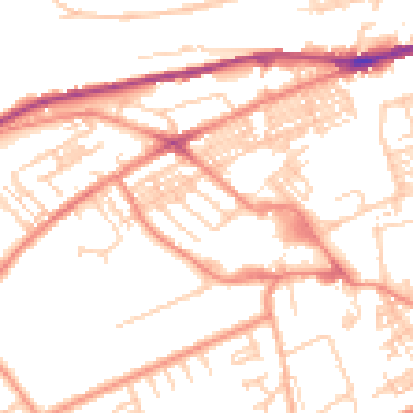 Daytime road noise heatmap for HD4 5DP