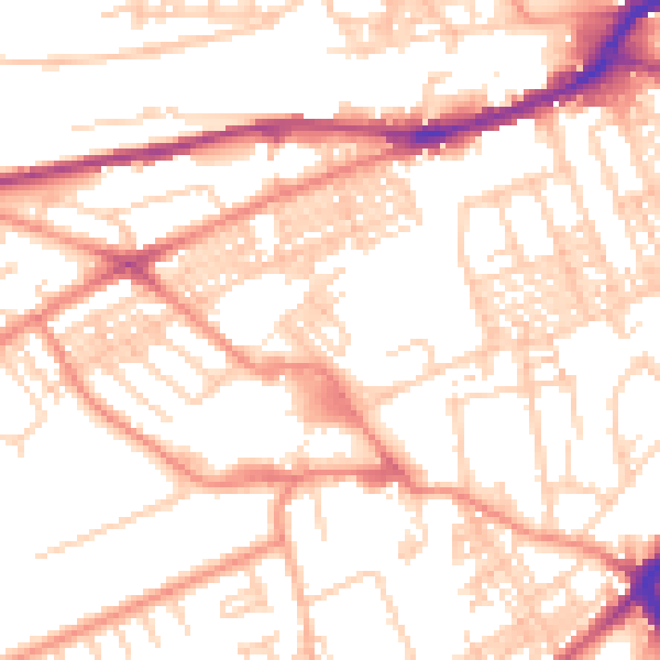 Daytime road noise heatmap for HD4 5DQ