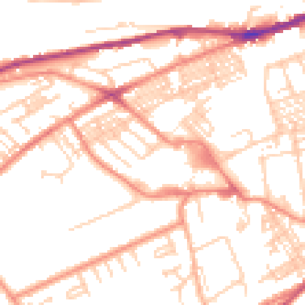 Daytime road noise heatmap for HD4 5DR