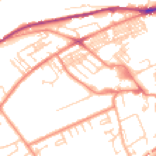 Daytime road noise heatmap for HD4 5DU