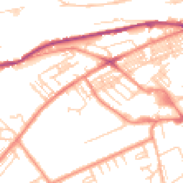 Daytime road noise heatmap for HD4 5DY