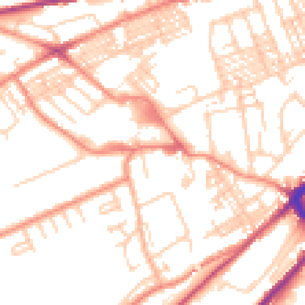 Daytime road noise heatmap for HD4 5EN