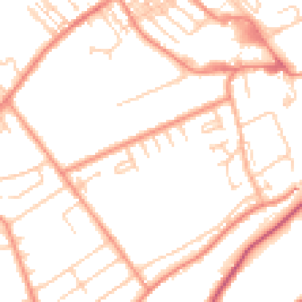 Daytime road noise heatmap for HD4 5EY