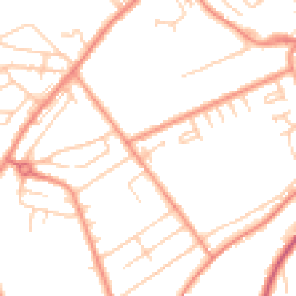 Daytime road noise heatmap for HD4 5HS