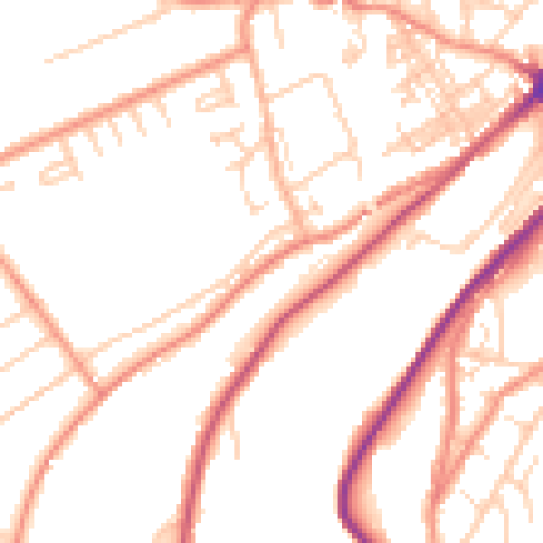 Daytime road noise heatmap for HD4 5JT