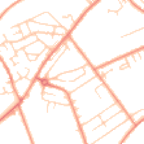 Daytime road noise heatmap for HD4 5LF