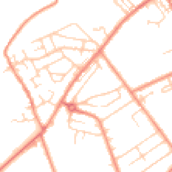 Daytime road noise heatmap for HD4 5NN