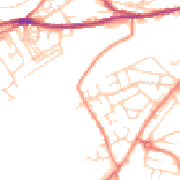Daytime road noise heatmap for HD4 5NQ