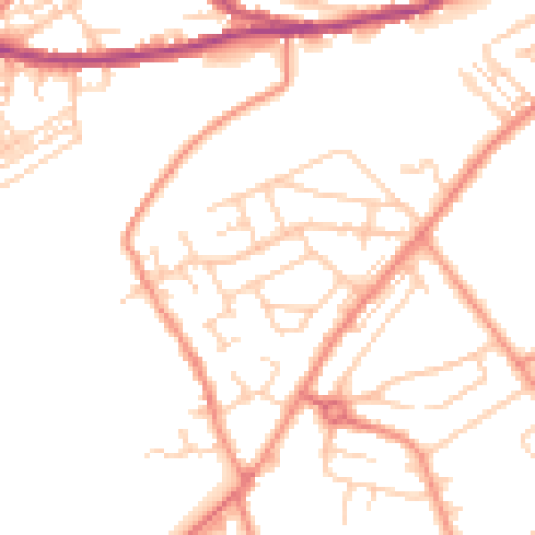 Daytime road noise heatmap for HD4 5PW