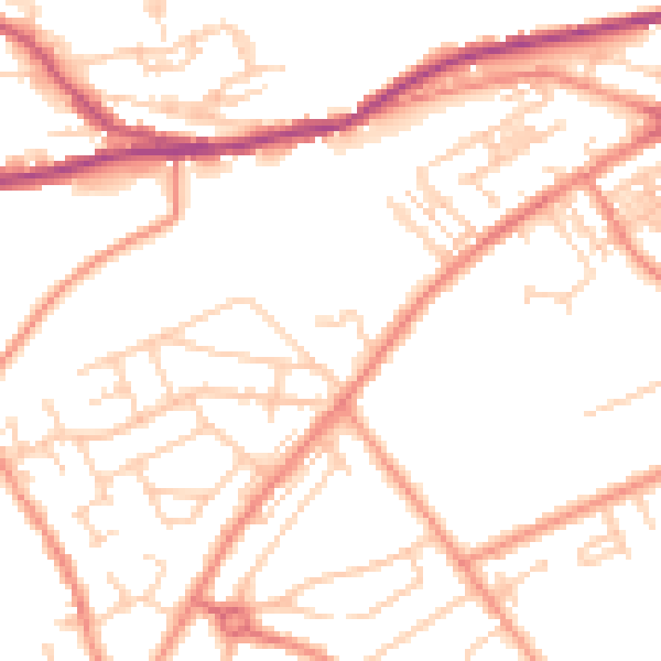 Daytime road noise heatmap for HD4 5QY