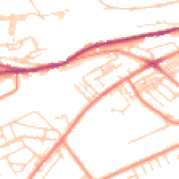 Daytime road noise heatmap for HD4 5RB