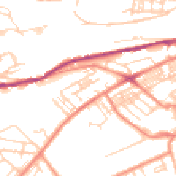 Daytime road noise heatmap for HD4 5RP