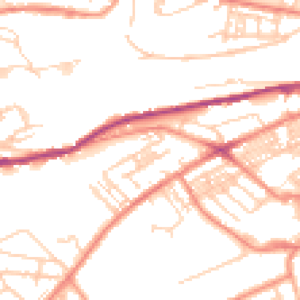 Daytime road noise heatmap for HD4 5RS