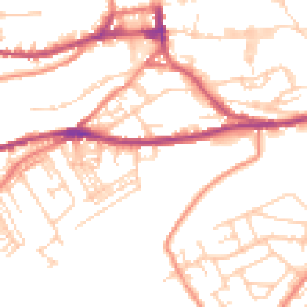 Daytime road noise heatmap for HD4 5SS