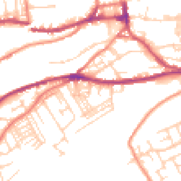 Daytime road noise heatmap for HD4 5TF