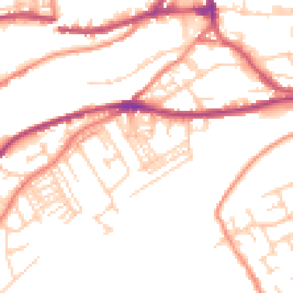 Daytime road noise heatmap for HD4 5TQ