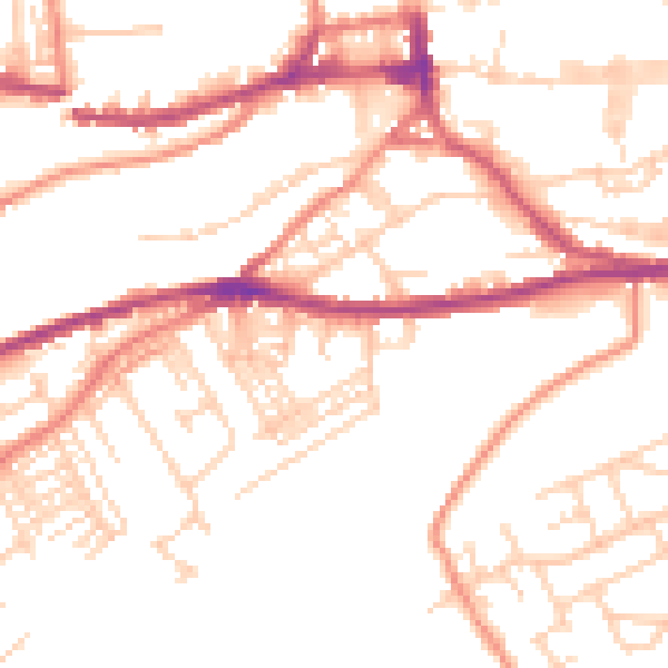 Daytime road noise heatmap for HD4 5TR