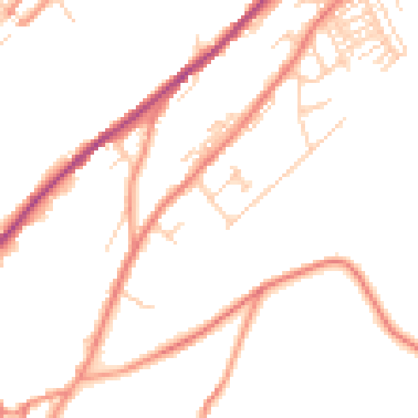Daytime road noise heatmap for HD4 5XA
