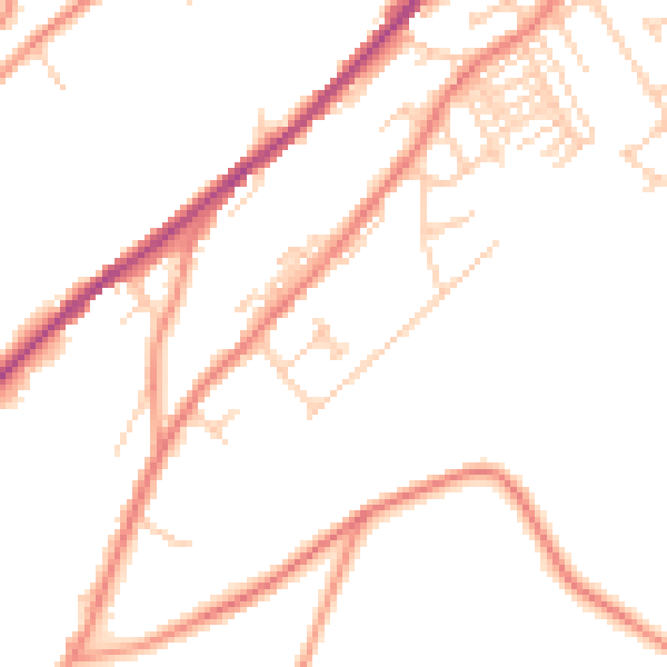 Daytime road noise heatmap for HD4 5XB