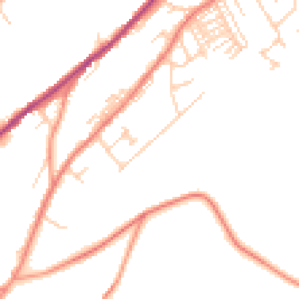 Daytime road noise heatmap for HD4 5XD