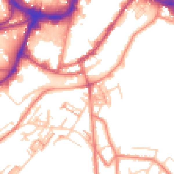 Daytime road noise heatmap for HD4 6AA