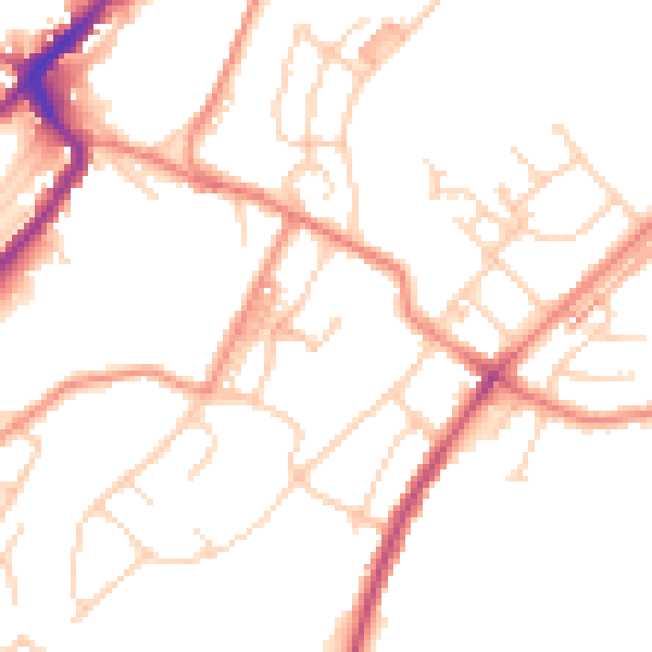 Daytime road noise heatmap for HD4 6ED