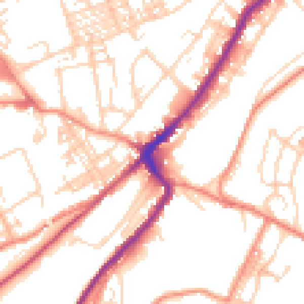 Daytime road noise heatmap for HD4 6EJ