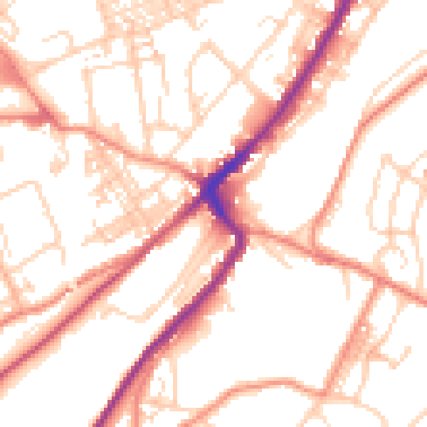 Daytime road noise heatmap for HD4 6EL