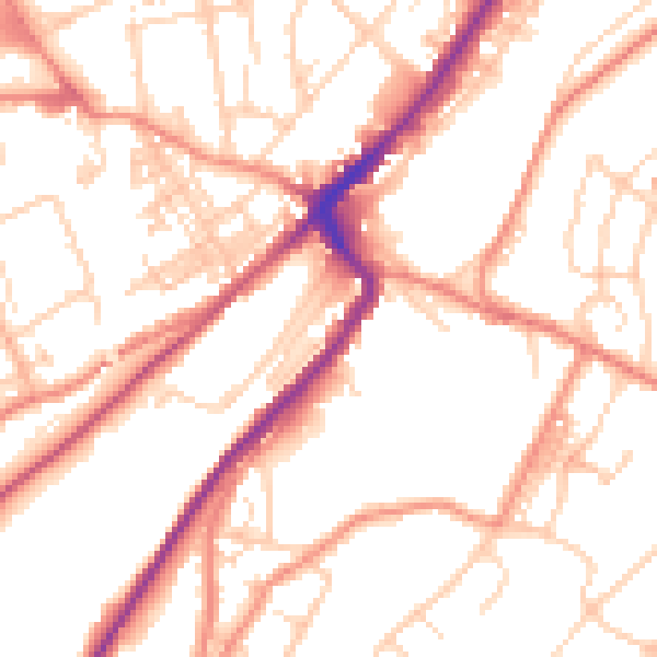 Daytime road noise heatmap for HD4 6EP
