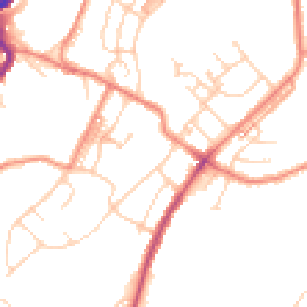 Daytime road noise heatmap for HD4 6JB