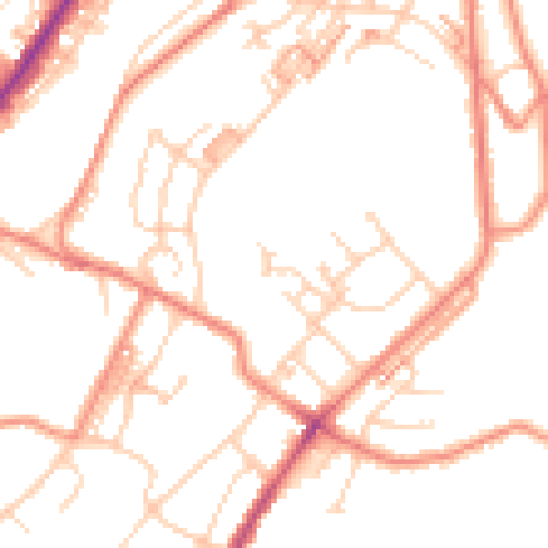 Daytime road noise heatmap for HD4 6JD