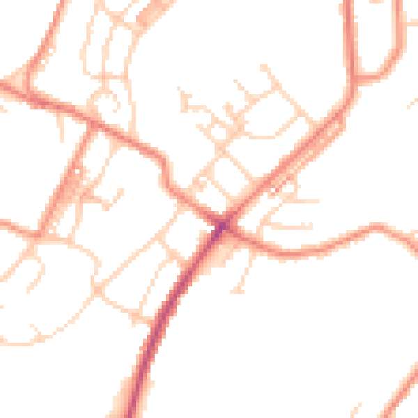 Daytime road noise heatmap for HD4 6JE