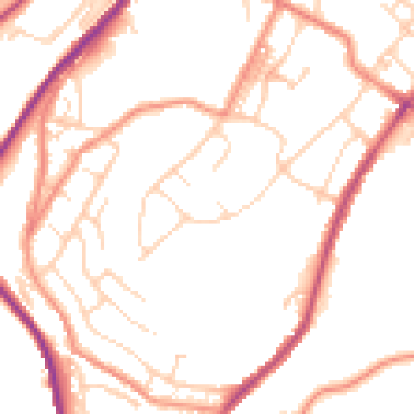 Daytime road noise heatmap for HD4 6LW