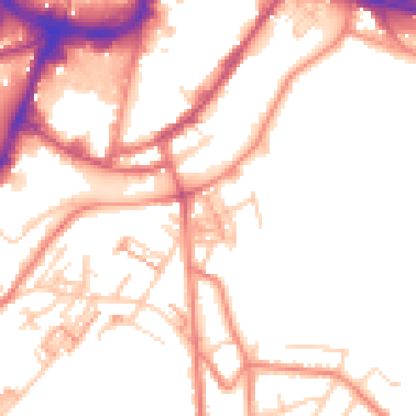 Daytime road noise heatmap for HD4 6NT