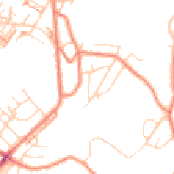 Daytime road noise heatmap for HD4 6QA