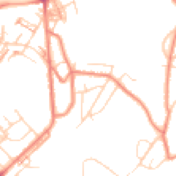 Daytime road noise heatmap for HD4 6QB
