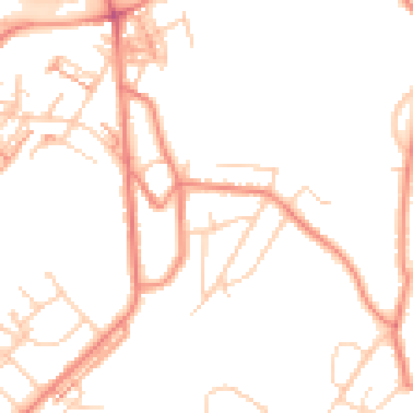 Daytime road noise heatmap for HD4 6QD