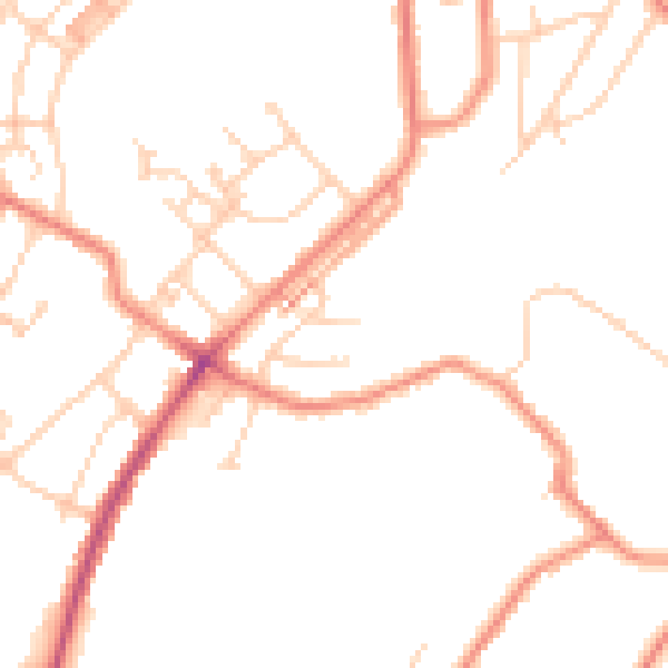 Daytime road noise heatmap for HD4 6QY