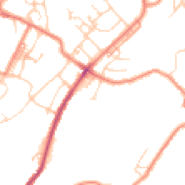 Daytime road noise heatmap for HD4 6RA