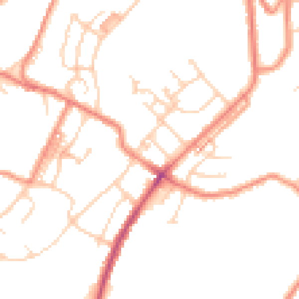 Daytime road noise heatmap for HD4 6YL