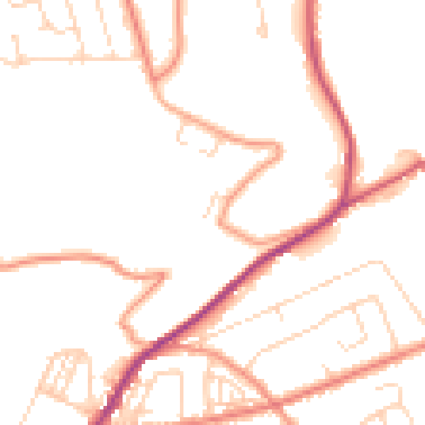 Daytime road noise heatmap for HD4 7AW