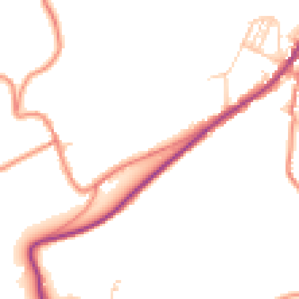 Daytime road noise heatmap for HD4 7DB