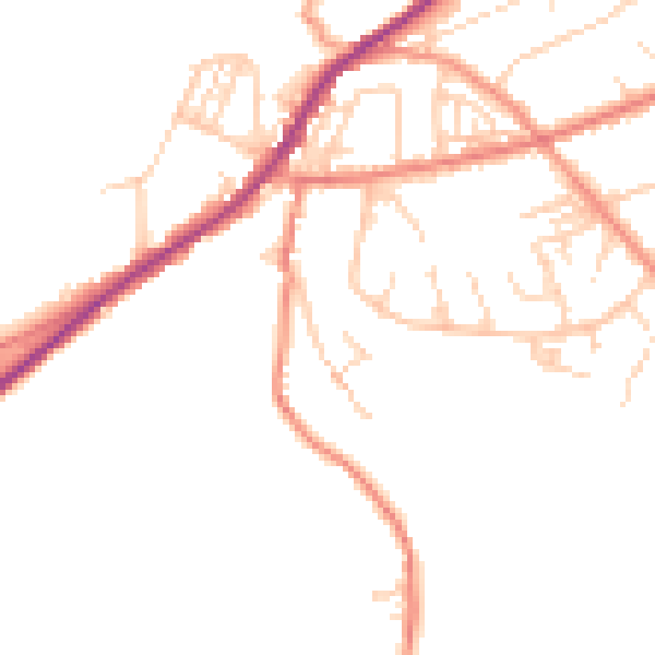 Daytime road noise heatmap for HD4 7DR