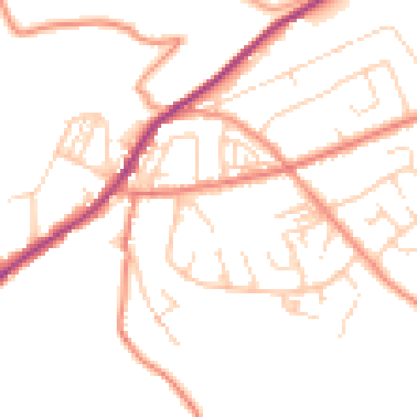 Daytime road noise heatmap for HD4 7DU